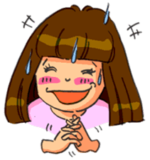 Yumi-chan, why are you sweating? sticker #5139646