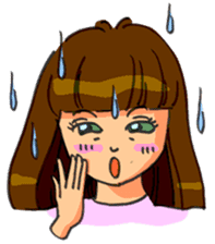 Yumi-chan, why are you sweating? sticker #5139648