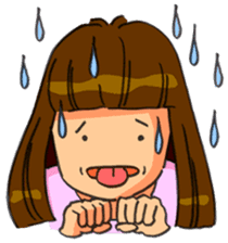 Yumi-chan, why are you sweating? sticker #5139649
