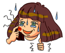 Yumi-chan, why are you sweating? sticker #5139651
