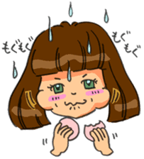 Yumi-chan, why are you sweating? sticker #5139652