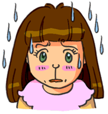 Yumi-chan, why are you sweating? sticker #5139656