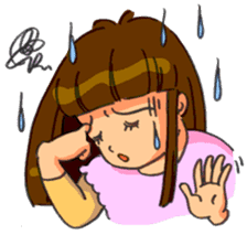 Yumi-chan, why are you sweating? sticker #5139659