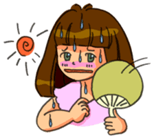 Yumi-chan, why are you sweating? sticker #5139665