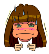 Yumi-chan, why are you sweating? sticker #5139666