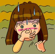 Yumi-chan, why are you sweating? sticker #5139667
