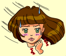 Yumi-chan, why are you sweating? sticker #5139669