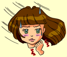 Yumi-chan, why are you sweating? sticker #5139669