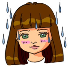 Yumi-chan, why are you sweating? sticker #5139670