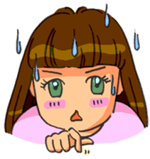 Yumi-chan, why are you sweating? sticker #5139672