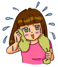 Yumi-chan, why are you sweating? sticker #5139673