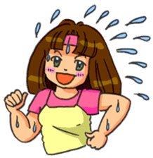 Yumi-chan, why are you sweating? sticker #5139674