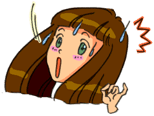 Yumi-chan, why are you sweating? sticker #5139675