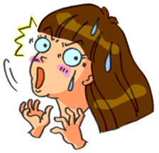 Yumi-chan, why are you sweating? sticker #5139676