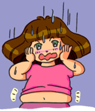 Yumi-chan, why are you sweating? sticker #5139677