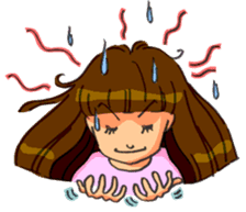 Yumi-chan, why are you sweating? sticker #5139678