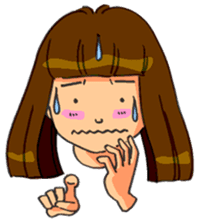 Yumi-chan, why are you sweating? sticker #5139680