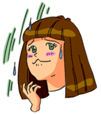 Yumi-chan, why are you sweating? sticker #5139682