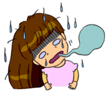 Yumi-chan, why are you sweating? sticker #5139683