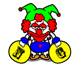 Poker face clown sticker #5139685