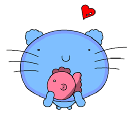 The cat goes fishing sticker #5140382