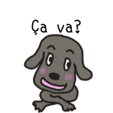 Labrador retriever HALU speaks in French sticker #5143724