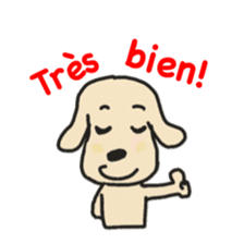 Labrador retriever HALU speaks in French sticker #5143728