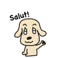 Labrador retriever HALU speaks in French sticker #5143730