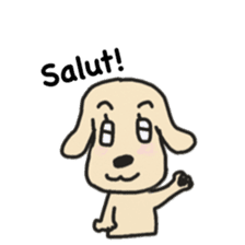 Labrador retriever HALU speaks in French sticker #5143730