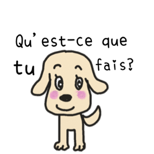 Labrador retriever HALU speaks in French sticker #5143732