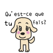 Labrador retriever HALU speaks in French sticker #5143732