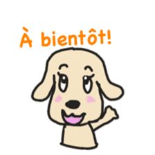 Labrador retriever HALU speaks in French sticker #5143734