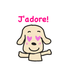 Labrador retriever HALU speaks in French sticker #5143736