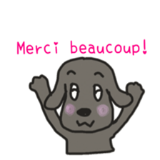 Labrador retriever HALU speaks in French sticker #5143737