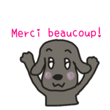 Labrador retriever HALU speaks in French sticker #5143737