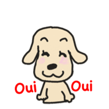 Labrador retriever HALU speaks in French sticker #5143738