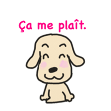 Labrador retriever HALU speaks in French sticker #5143739