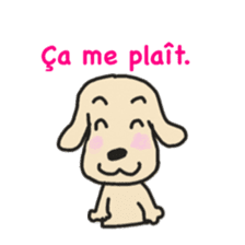 Labrador retriever HALU speaks in French sticker #5143739