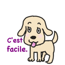 Labrador retriever HALU speaks in French sticker #5143740
