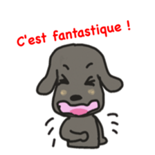 Labrador retriever HALU speaks in French sticker #5143743