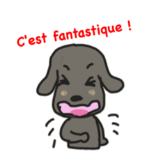 Labrador retriever HALU speaks in French sticker #5143743