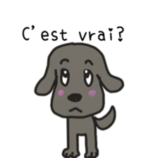Labrador retriever HALU speaks in French sticker #5143744