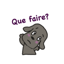 Labrador retriever HALU speaks in French sticker #5143751