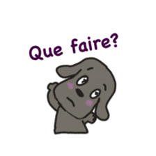 Labrador retriever HALU speaks in French sticker #5143751