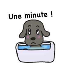 Labrador retriever HALU speaks in French sticker #5143761