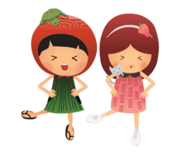 Ang Ku Kueh Girl and Friends sticker #5144417