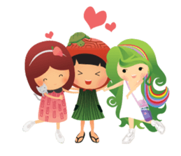 Ang Ku Kueh Girl and Friends sticker #5144423