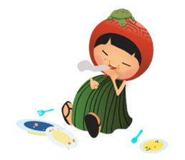 Ang Ku Kueh Girl and Friends sticker #5144425