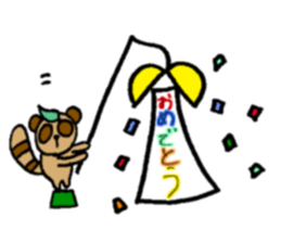 NO PANDA! RACCOON DOG! sticker #5146722