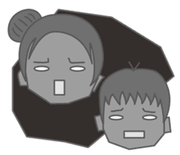 Little Boy and Mom sticker #5147780